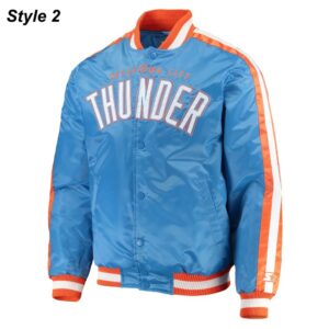 Starter Oklahoma City Thunder Orange and Blue Jacket