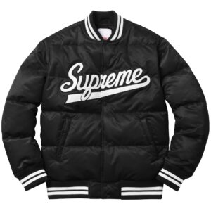 Supreme Black Puffy Varsity Jacket