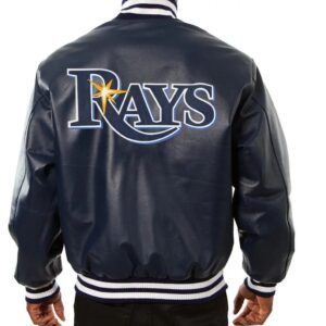 Tampa Bay Rays Navy Blue Leather Jacket