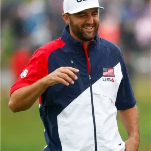 Team USA Ryder Cup 2025 Scottie Scheffler rain jacket with waterproof design, team branding, and sporty fit.