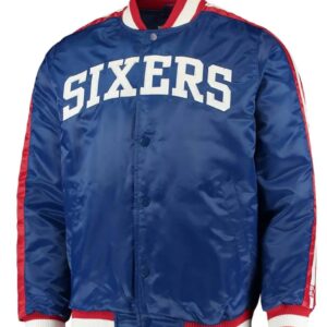 The Offensive Philadelphia 76ers Varsity Satin Full-Snap Jacket