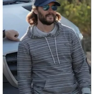 Ben Edwards hoodie from The Terminal List, featuring a dark tactical design with a drawstring hood and casual fit.