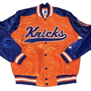 The Tradition II Team NY Knicks Orange & Blue Satin Jacket