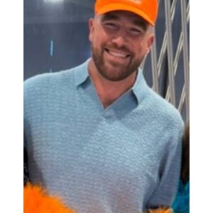 Travis Kelce Long Sleeve Polo Sweater
