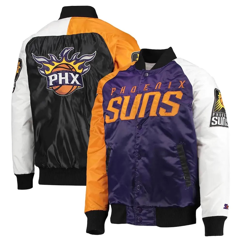 Tricolor Remix Phoenix Suns Purple Orange and White Jacket