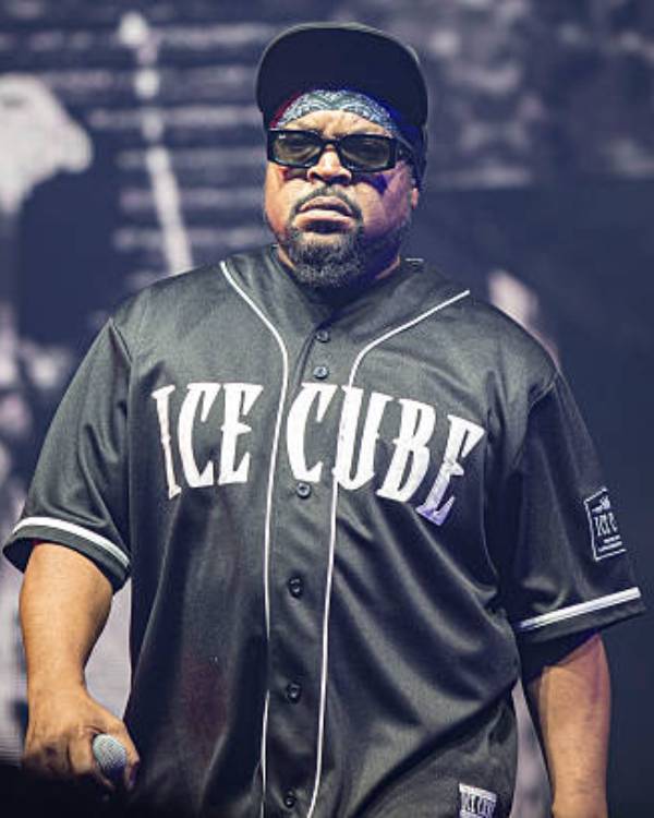 Truth to Power 4 Decades of Attitude Ice Cube black baseball jersey with white piping and bold front lettering