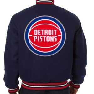 Varsity Detroit Pistons Navy Blue Wool Jacket