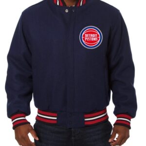 Varsity Detroit Pistons Navy Blue Wool Jacket