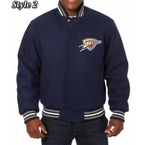 Varsity Oklahoma City Thunder Navy Wool Jacket