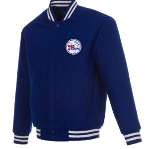 Varsity Philadelphia 76ers Royal Blue Wool Jacket