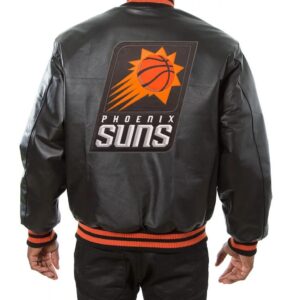Phoenix Suns Black Leather Varsity Jacket
