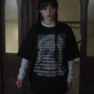 Wednesday Jenna Ortega Poe The Pit and the Pendulum Skull T-Shirt