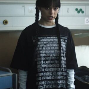 Wednesday Jenna Ortega Poe The Pit and the Pendulum Skull T-Shirt