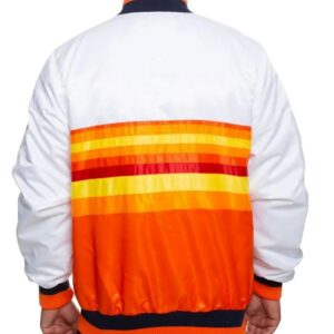 Houston Astros White And Orange Satin Jacket