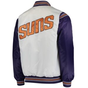Phoenix Suns White and Purple Renegade Satin Jacket