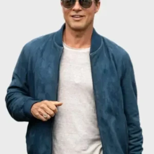 F1 Brad Pitt Inspired Blue Bomber Jacket