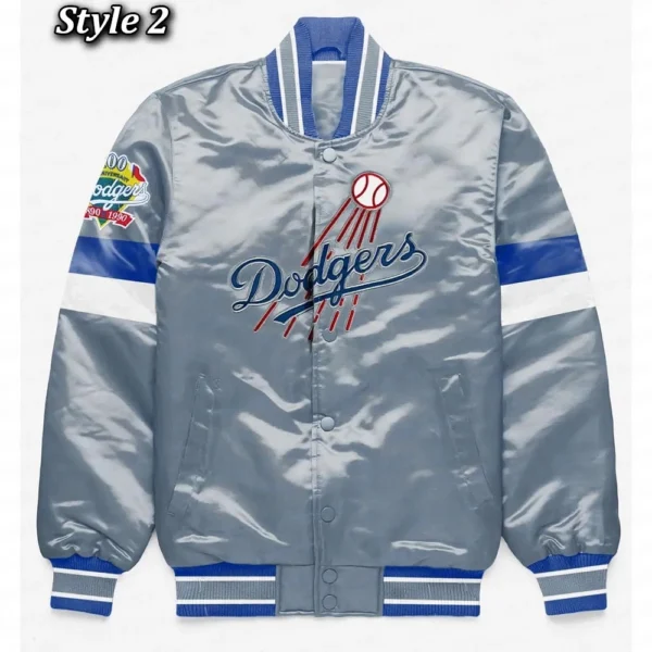 LA Dodgers Home Game Varsity Satin Jacket