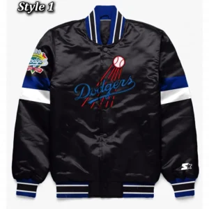 LA Dodgers Home Game Varsity Satin Jacket