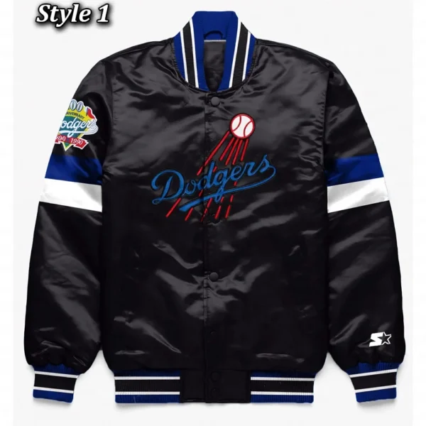 LA Dodgers Home Game Varsity Satin Jacket