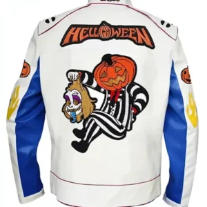 Spooky Trick Or Treat White Racer Jacket